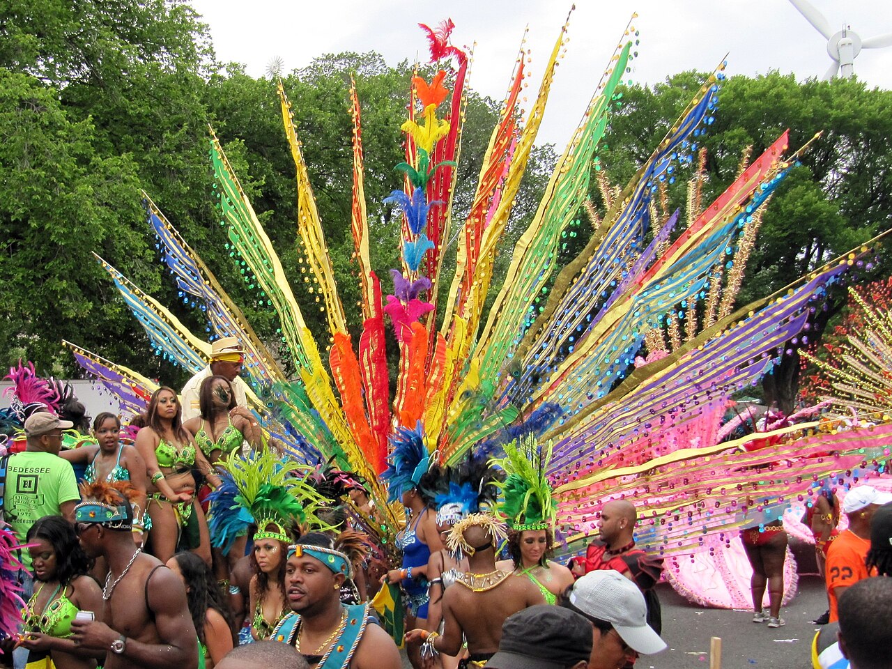 A diverse crowd celebrating together at the Caribana festival in Toronto.